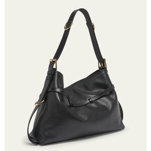 Givenchy Black Leather Shoulder Bag with Gold Accents